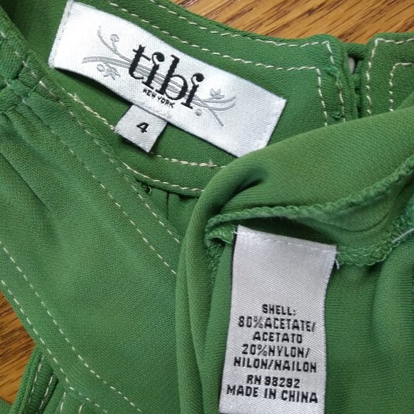 E1 Tibi 4 green dress with pockets and detachable belt - Picture 4 of 8